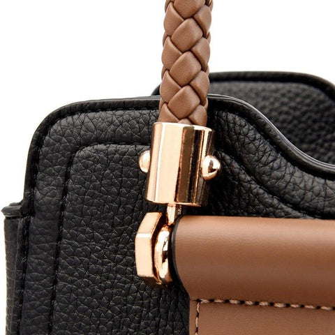 Large Classical Leather Handbag - Camel Brown