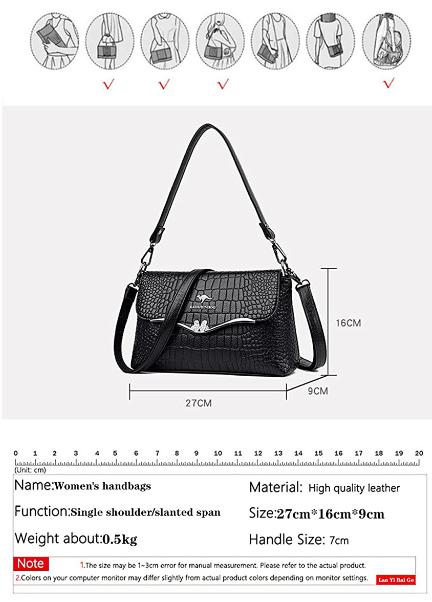 Small croc flap women bag in Black-Evorastyle.ae