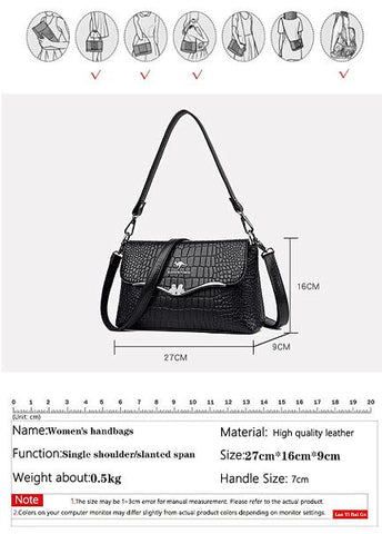 Small croc flap women bag in Black-Evorastyle.ae