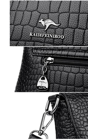 Small croc flap women bag in Black-Evorastyle.ae